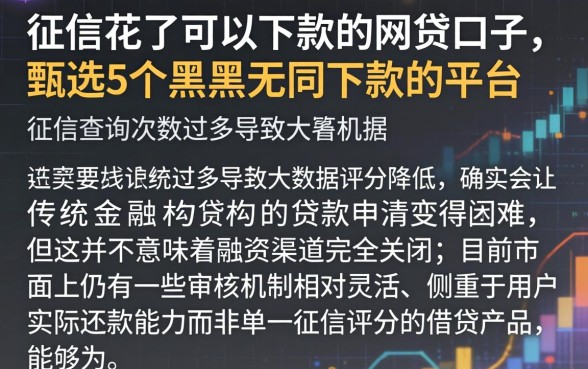 征信花了可以下款的网贷口子，甄选5个黑户无条件下款的平台