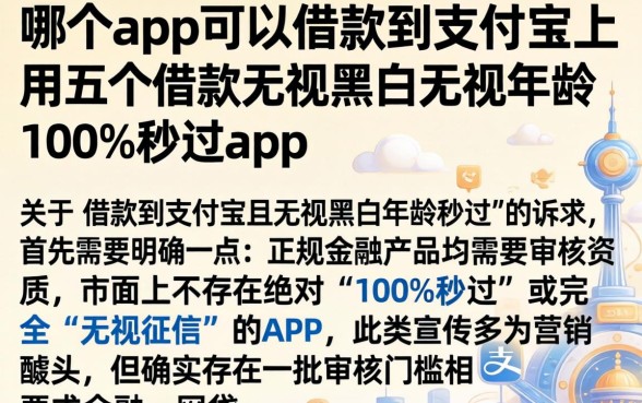 哪个app可以借款到支付宝上，概括五个借款无视黑白无视年龄100%秒过app