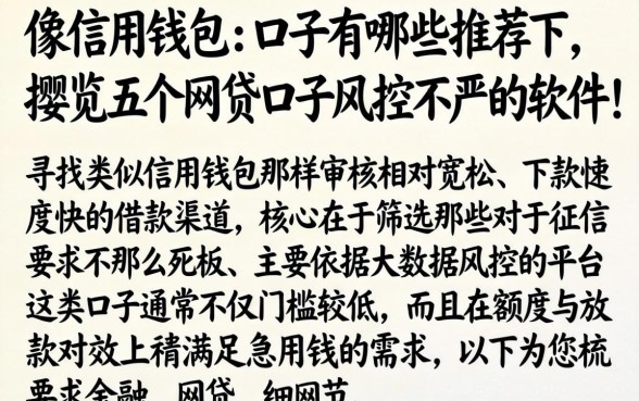像信用钱包的口子有哪些推荐下，概览五个网贷口子风控不严的软件