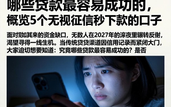 哪些贷款最容易成功的，概览5个无视征信秒下款的口子
