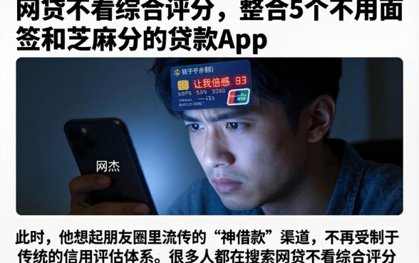 网贷不看综合评分的,整合5个不用面签和芝麻分的贷款app