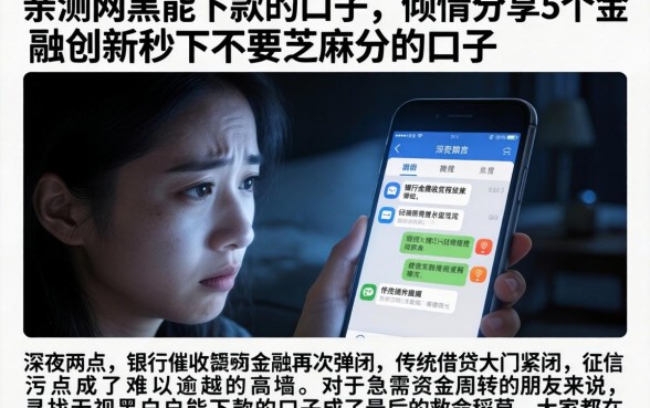 亲测网黑能下款的口子，倾情分享5个金融创新秒下不要芝麻分的口子