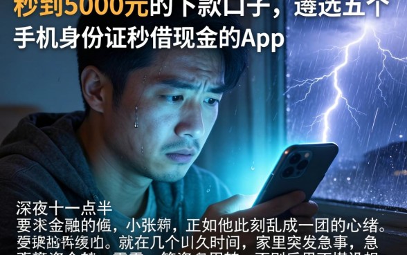 秒到5000元的下款口子，遴选五个手机身份证秒借现金的app