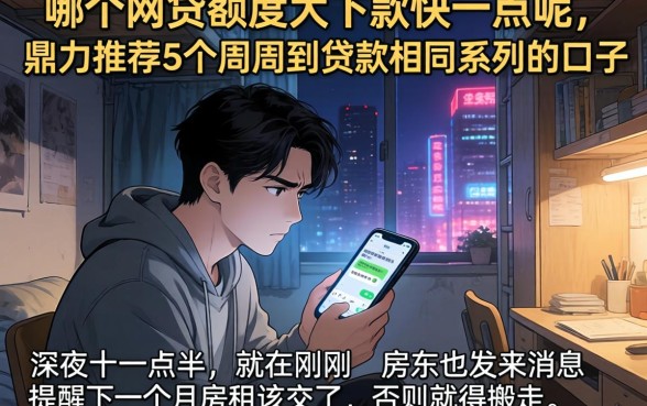 哪个网贷额度大下款快一点呢，鼎力推荐5个周周到贷款相同系列的口子