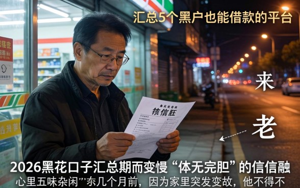 2026黑花口子汇总，汇总5个黑户也能借款的平台