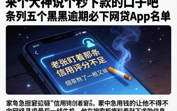 来个大神说个秒下款的口子吧，条列五个黑户逾期必下网贷app名单