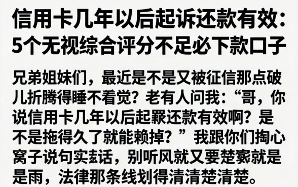 信用卡几年以后起诉还款有效，详细阐述5个无视综合评分不足必下款口子