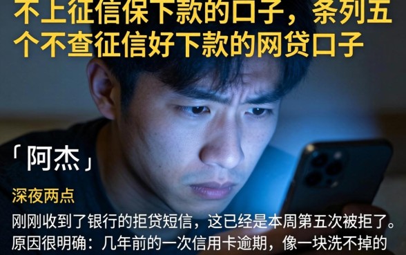 不上征信保下款的口子，条列五个不查征信好下款的网贷口子