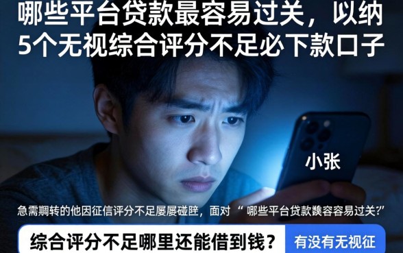 哪些平台贷款最容易过关，归纳5个无视综合评分不足必下款口子