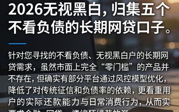 2026无视黑白的的,归集五个不看负债的长期网贷口子
