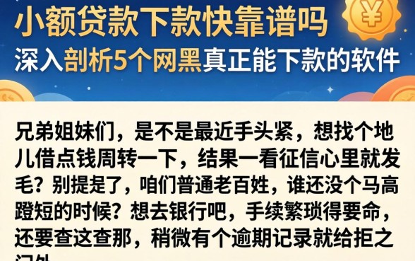 小额贷款下款快靠谱吗，深入剖析5个网黑真正能下款的软件