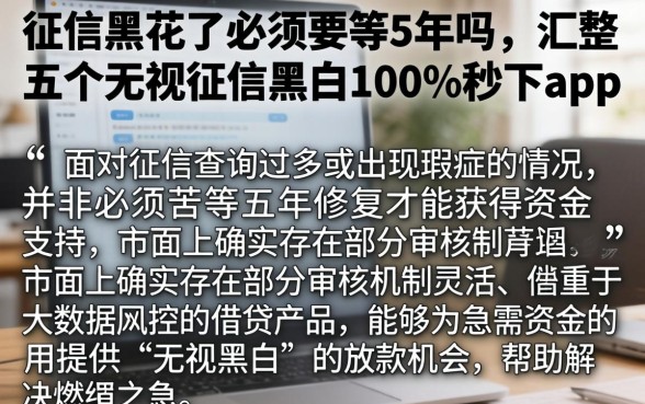 征信黑花了必须要等5年吗，汇整五个无视征信黑白100%秒下app