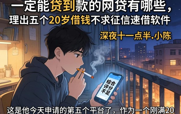 一定能贷到款的网贷有哪些，理出五个20岁借钱不求征信速借软件