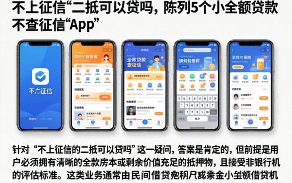 不上征信的二抵可以贷吗，陈列5个小额贷款不查征信的app