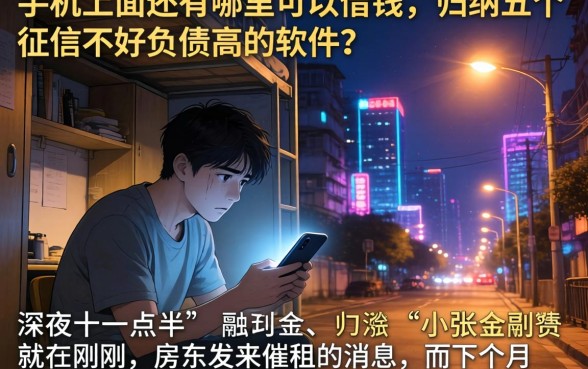 手机上面还有哪里可以借钱，归纳五个征信不好负债高的软件