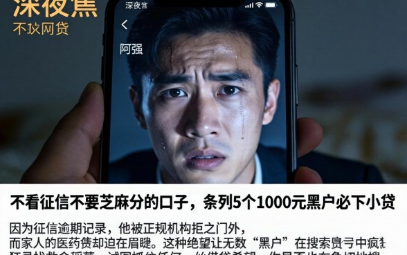 不看征信不要芝麻分的口子，条列5个1000元黑户必下小贷