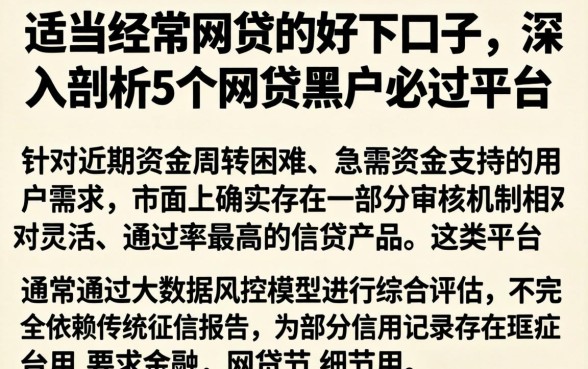 适当经常网贷的好下口子，深入剖析5个网贷黑户必过平台