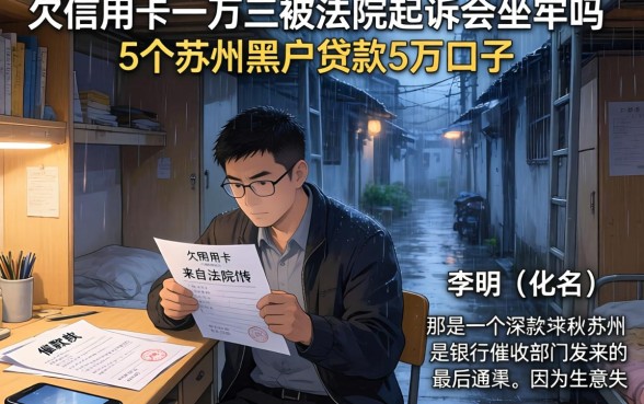 欠信用卡一万三被法院起诉会坐牢吗，罗列5个苏州黑户贷款5万的口子