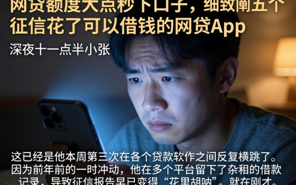 网贷额度大点秒下口子,细致阐述五个征信花了可以借钱的网贷app
