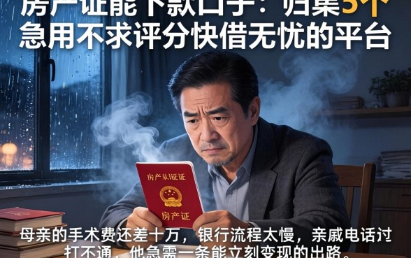 房产证能下款的口子，归集5个急用不求评分快借无忧的平台