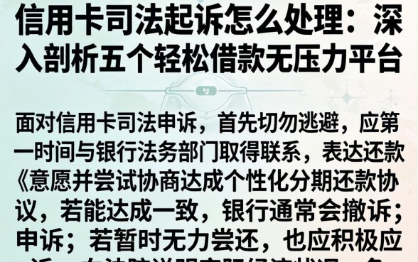 信用卡司法起诉怎么处理，深入剖析五个轻松借款无压力平台