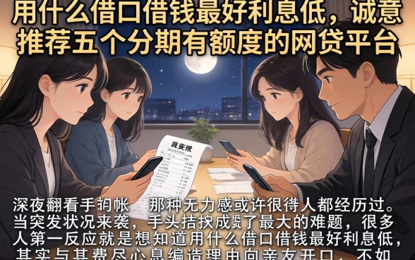 用什么借口借钱最好利息低，诚意推荐五个分期有额度的网贷平台