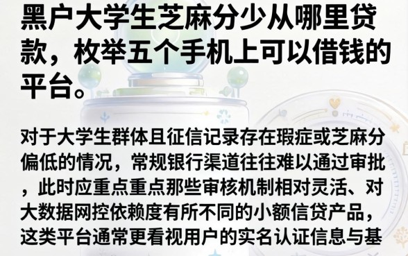 黑户大学生芝麻分少从哪里贷款，枚举五个手机上可以借钱的平台