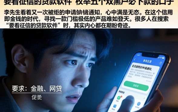 要看征信的贷款软件，枚举五个双黑户必下款的口子