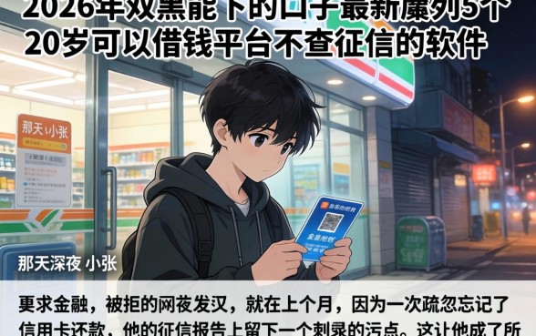 2026年双黑能下的口子最新，胪列5个20岁可以借钱平台不查征信的软件