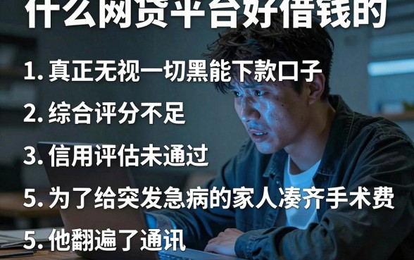 什么网贷平台好借钱的，条列5个真正无视一切黑能下款口子