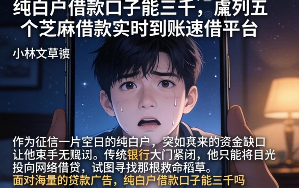 纯白户借款口子能三千，胪列五个芝麻借款实时到账速借平台