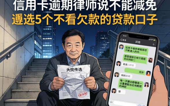 信用卡逾期律师说不能减免，遴选5个不看欠款的贷款口子