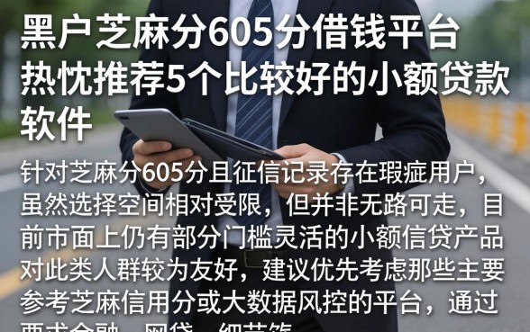 黑户芝麻分605分借钱平台,热忱推荐5个比较好的小额贷款软件