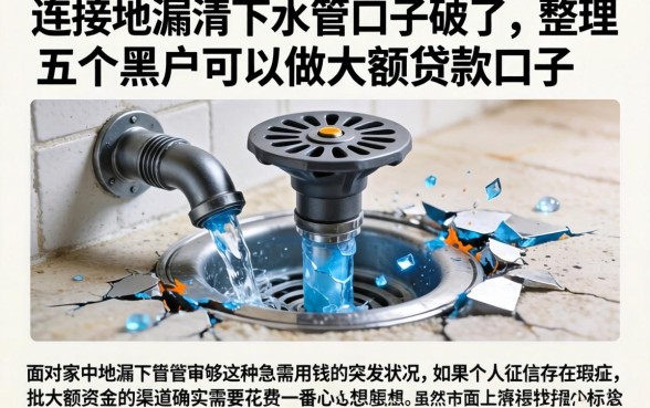 连接地漏的下水管口子破了，整理五个黑户可以做大额贷款口子