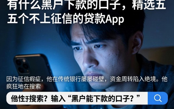 有什么黑户下款的口子,精选五个不上征信的贷款app