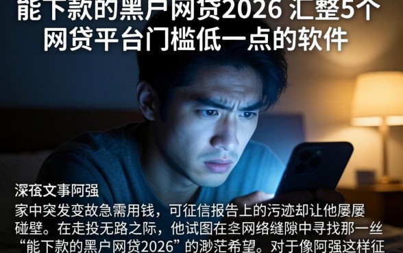 能下款的黑户网贷2026，汇整5个网贷平台门槛低一点的软件