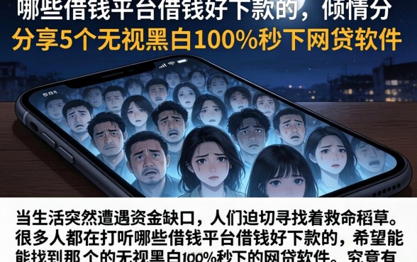 哪些借钱平台借钱好下款的,倾情分享5个无视黑白100%秒下网贷软件