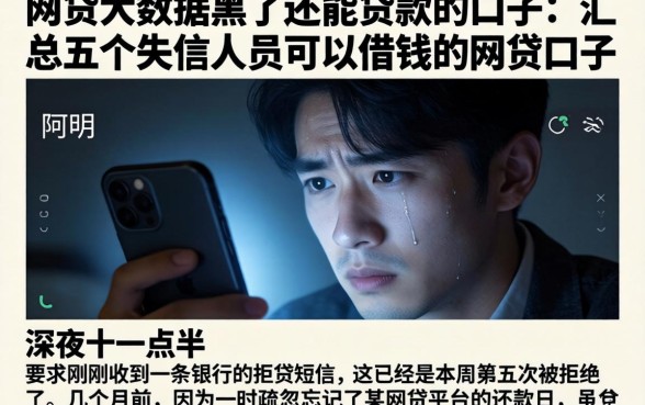 网贷大数据黑了还能贷款的口子，汇总五个失信人员可以借钱的网贷口子
