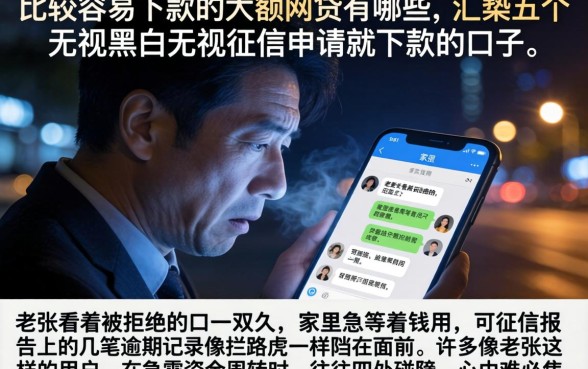 比较容易下款的大额网贷有哪些，汇整五个无视黑白无视征信申请就下款的口子