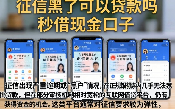征信黑了可以贷款吗，规整五个手机身份证秒借现金的口子