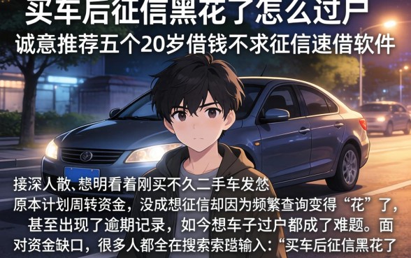 买车后征信黑花了怎么过户，诚意推荐五个20岁借钱不求征信速借软件