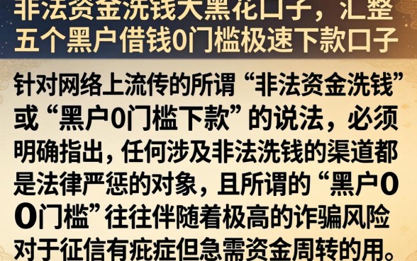 非法资金洗钱大黑花口子,汇整五个黑户借钱0门槛极速下款口子