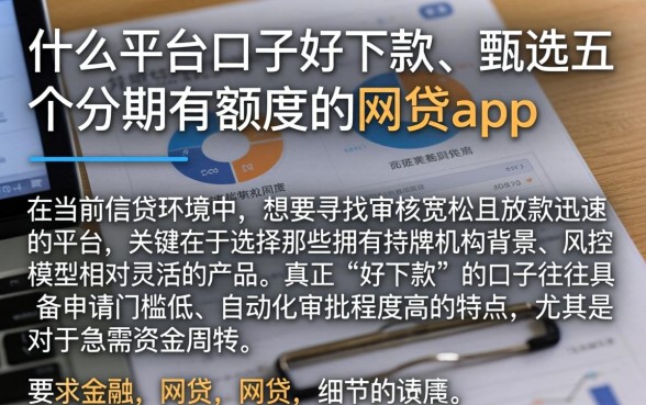 什么平台口子好下款，甄选五个分期有额度的网贷app