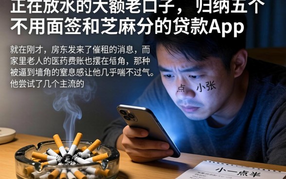 正在放水的大额老口子，归纳五个不用面签和芝麻分的贷款app