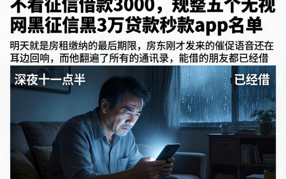 不看征信借款3000，规整五个无视网黑征信黑3万贷款秒款app名单