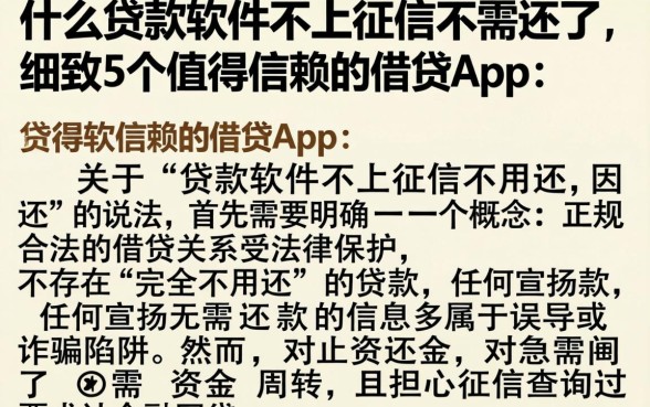 什么贷款软件不上征信不用还了，细致阐述5个值得信赖的借贷app