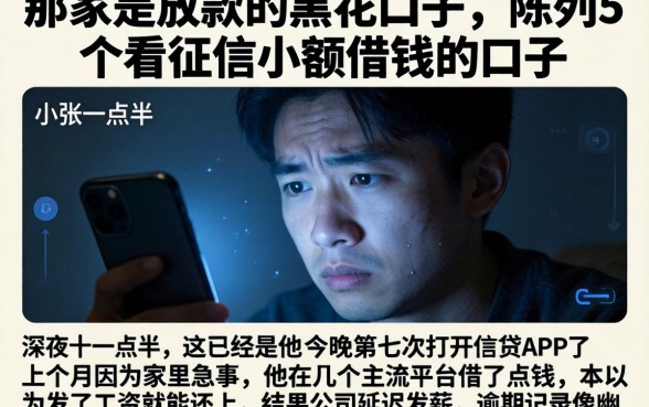 那家是放款的黑花口子，陈列5个不看征信小额借钱的口子