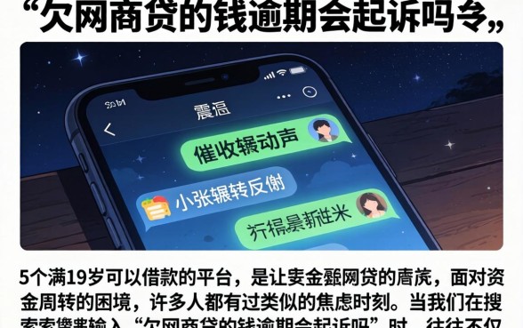 欠网商贷的钱逾期会起诉吗，罗列5个满19岁可以借款的平台