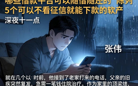 哪些借款平台可以随借随还的,陈列5个可以不看征信就能下款的软件
