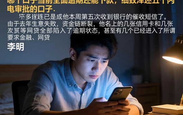哪个口子当前全面逾期还能下款,细致阐述五个闪电审批的口子
